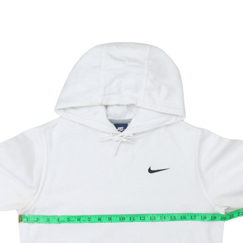 Nike Mens White Pullover Hoodie L Fleece Regular Fit Sportswear