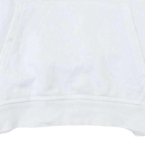 Nike Mens White Pullover Hoodie L Fleece Regular Fit Sportswear
