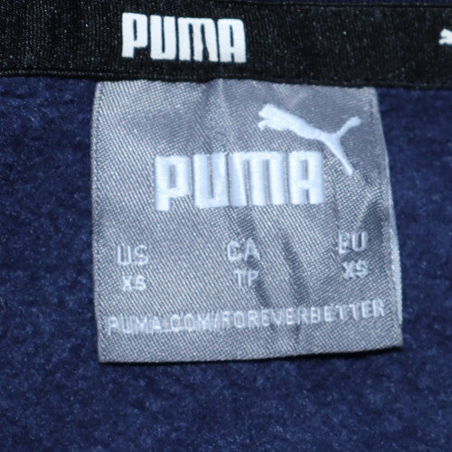 Puma Mens Blue XS Pullover Hoodie Sweatshirt Fleece Logo