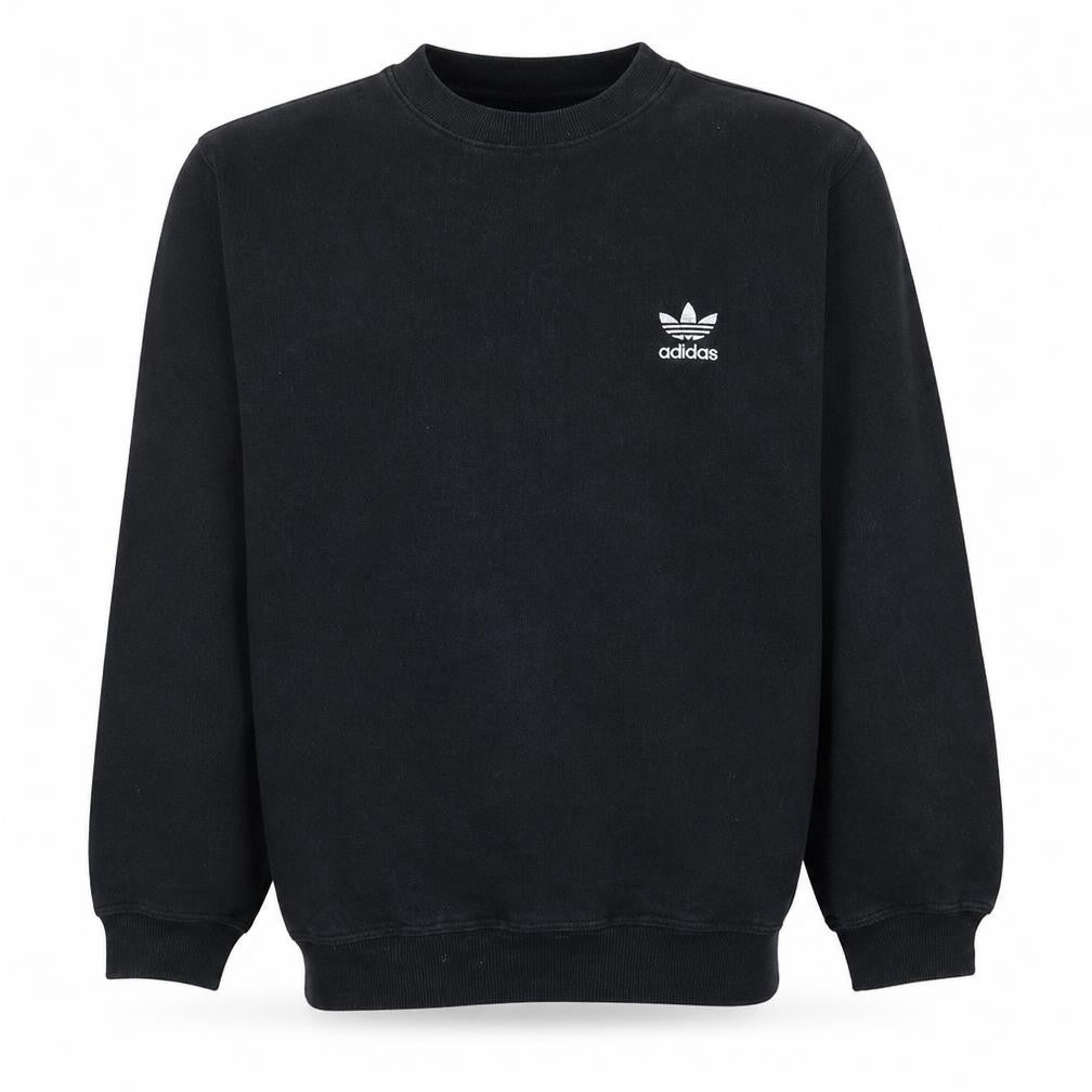 Adidas Men's Black Pullover Sweatshirt M Crew Neck Logo Fleece