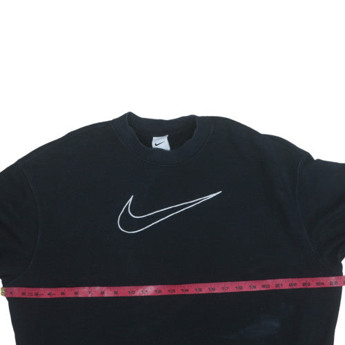 Nike Women's Black Crew Neck Pullover Sweatshirt M Dri-FIT Logo