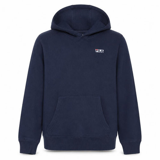 FILA Men's Blue Pullover Hoodie Medium Fleece Logo Sweatshirt