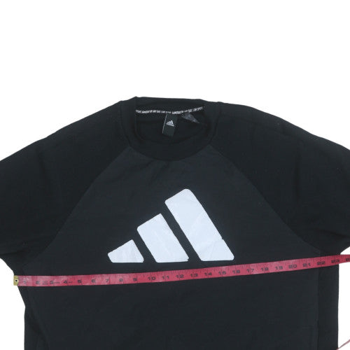 Adidas Mens Black 2XL Pullover Sweatshirt Crew Neck Sportswear