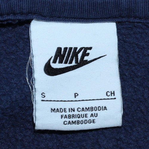 Nike Men's Blue Pullover Hoodie Small Logo Fleece Sweatshirt