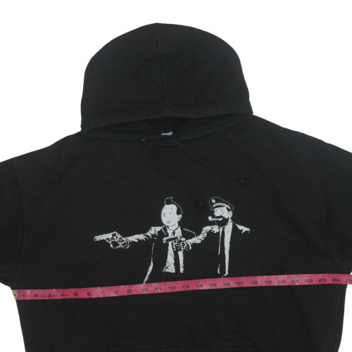 Just Hoods Mens Black XL Pullover Hoodie with Graphic Print