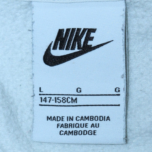 Nike Teens Grey Full Zip Hoodie L Logo Fleece Casual Sweatshirt