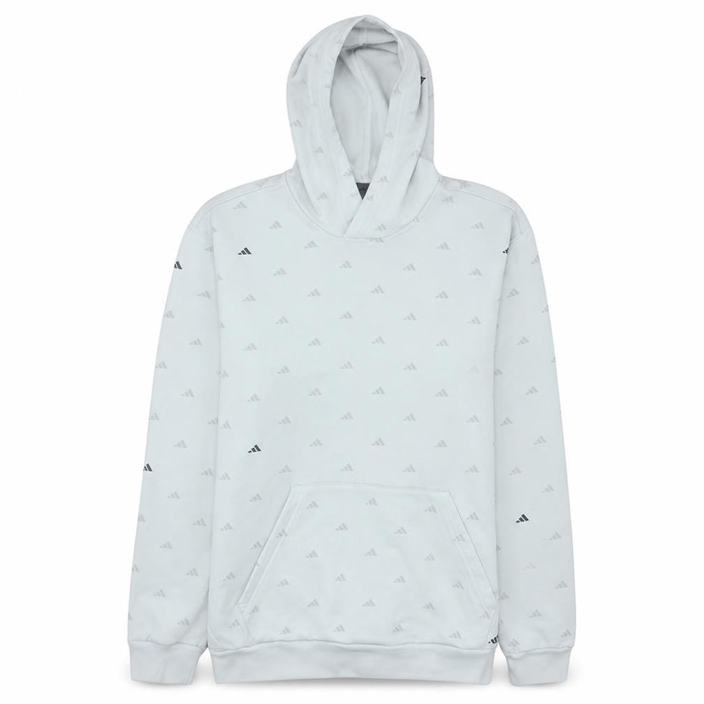 Adidas Men White Logo Pullover Hoodie L Regular Fit Fleece
