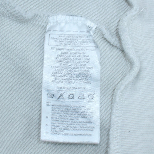 Adidas Men White Logo Pullover Hoodie L Regular Fit Fleece