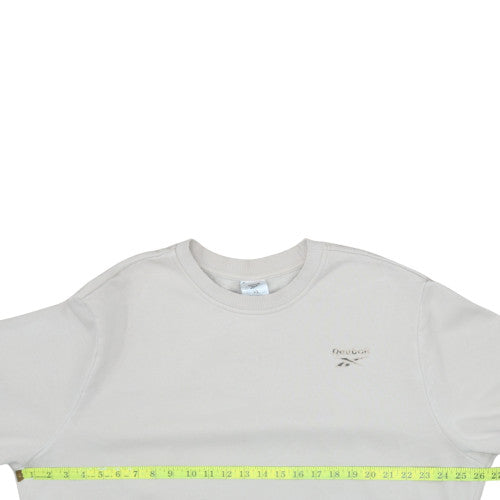 Reebok Mens Beige XL Pullover Sweatshirt Crew Neck Fleece