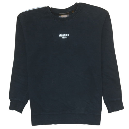 Guess Men's Black Crew Neck Logo Sweatshirt Size M