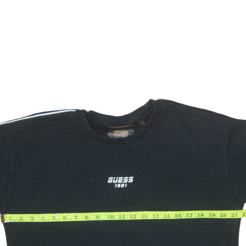 Guess Men's Black Crew Neck Logo Sweatshirt Size M