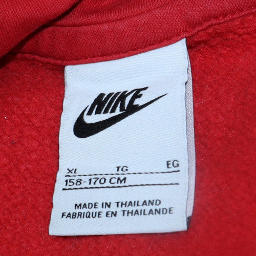Nike Boys Red Pullover Hoodie XL 158-170cm Fleece Sweatshirt