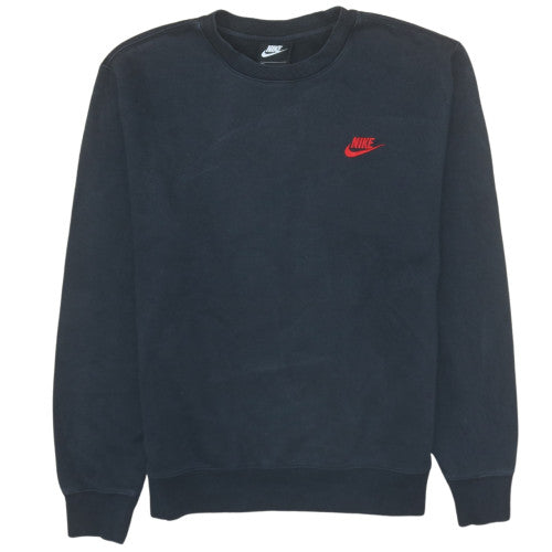 Nike Men's Black Crew Neck Fleece Sweatshirt Small Regular Fit