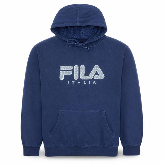 Fila Men’s Blue Pullover Hoodie XL Logo Graphic Fleece Sweatshirt