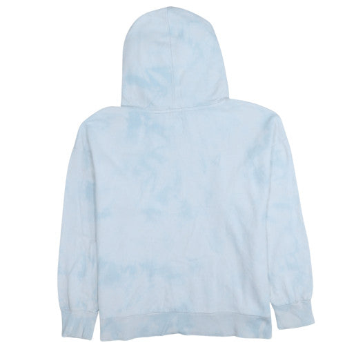 GAP Women Light Blue Hoodie Large Tie-Dye Pullover Cotton Blend