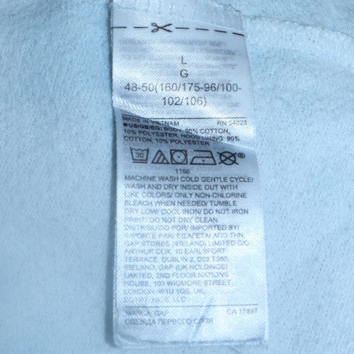 GAP Women Light Blue Hoodie Large Tie-Dye Pullover Cotton Blend