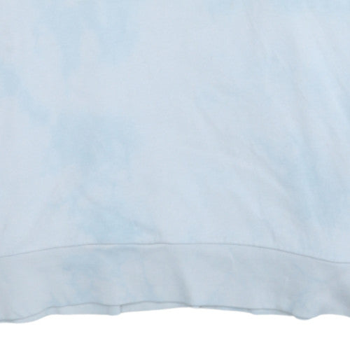 GAP Women Light Blue Hoodie Large Tie-Dye Pullover Cotton Blend