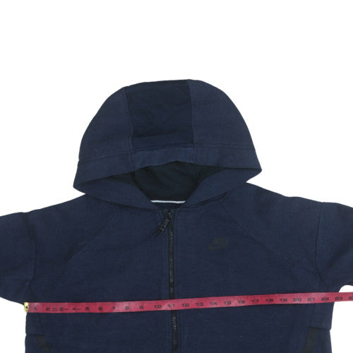 Nike Men's Navy Blue Full Zip Hoodie Medium Cotton Blend