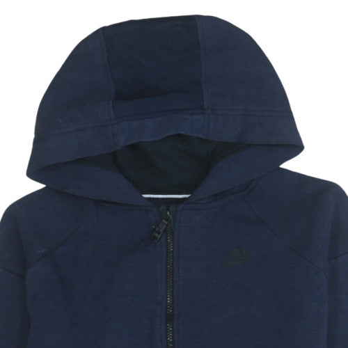 Nike Men's Navy Blue Full Zip Hoodie Medium Cotton Blend