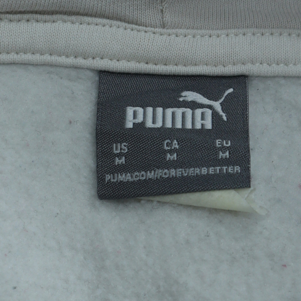 Puma Women's White Pullover Hoodie Size M Logo Fleece Sweatshirt