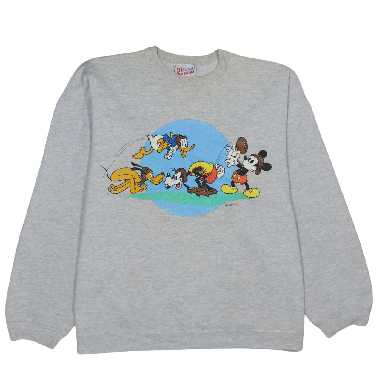 Hanes Women’s Grey Disney Mickey Mouse Sweatshirt XL Cotton Blend