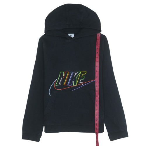 Nike Boys Black Pullover Hoodie L Logo Fleece Sweatshirt