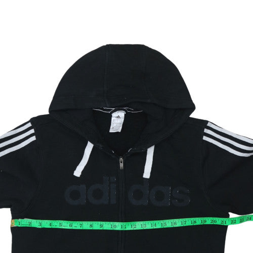Adidas Men's Black Full Zip Hoodie Medium Logo Fleece Sweatshirt