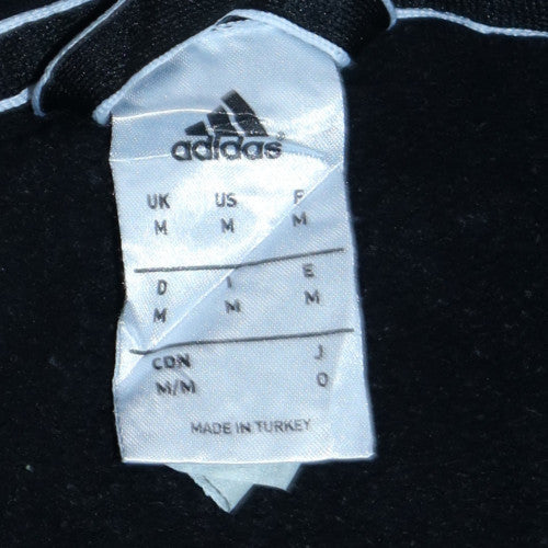 Adidas Men's Black Full Zip Hoodie Medium Logo Fleece Sweatshirt