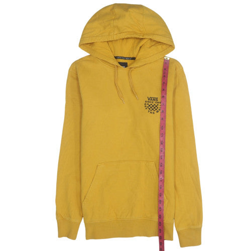Vans Men’s Yellow XS Pullover Hoodie Skate Logo Graphic Cotton