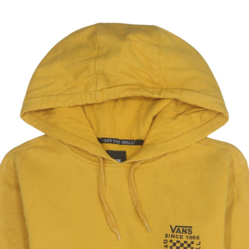Vans Men’s Yellow XS Pullover Hoodie Skate Logo Graphic Cotton
