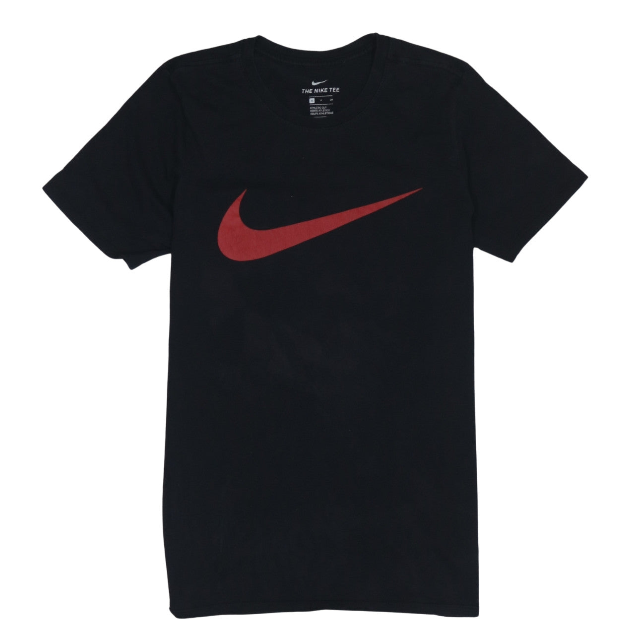 Nike Men's Black Red Swoosh Athletic Cut Cotton T-Shirt Size S