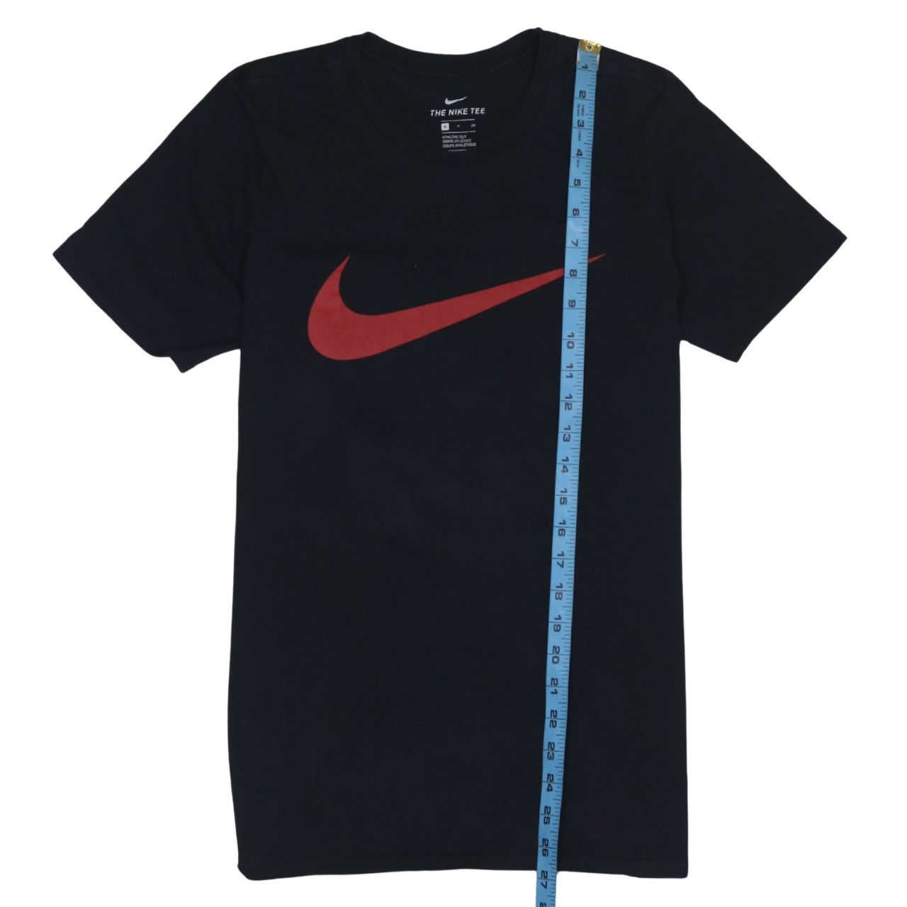 Nike Men's Black Red Swoosh Athletic Cut Cotton T-Shirt Size S
