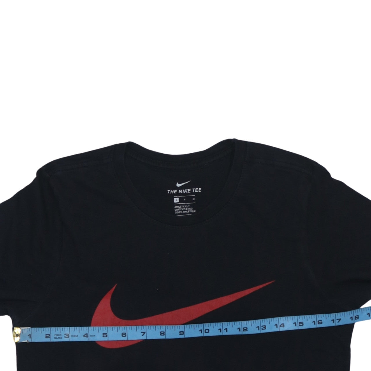Nike Men's Black Red Swoosh Athletic Cut Cotton T-Shirt Size S