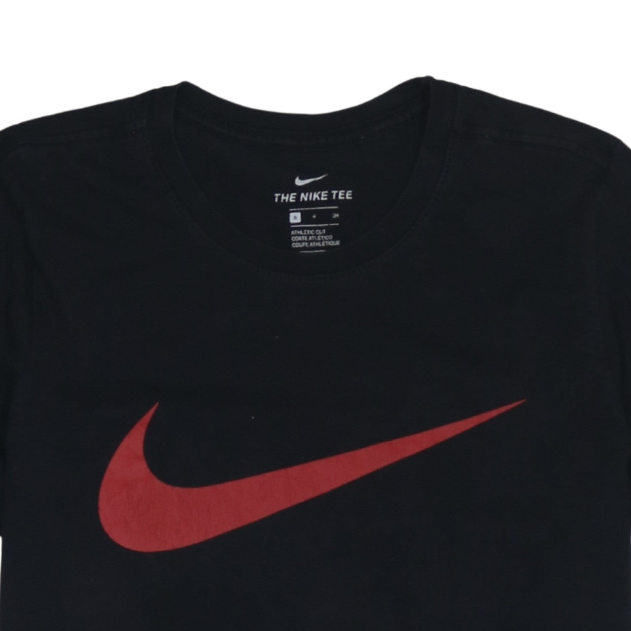 Nike Men's Black Red Swoosh Athletic Cut Cotton T-Shirt Size S