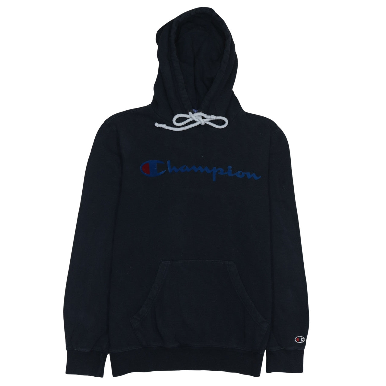 Champion Mens Black Small Pullover Hoodie Logo Sweatshirt