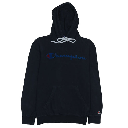 Champion Mens Black Small Pullover Hoodie Logo Sweatshirt