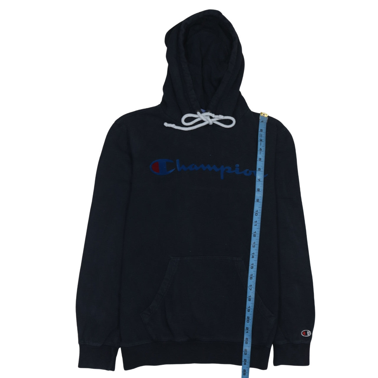 Champion Mens Black Small Pullover Hoodie Logo Sweatshirt