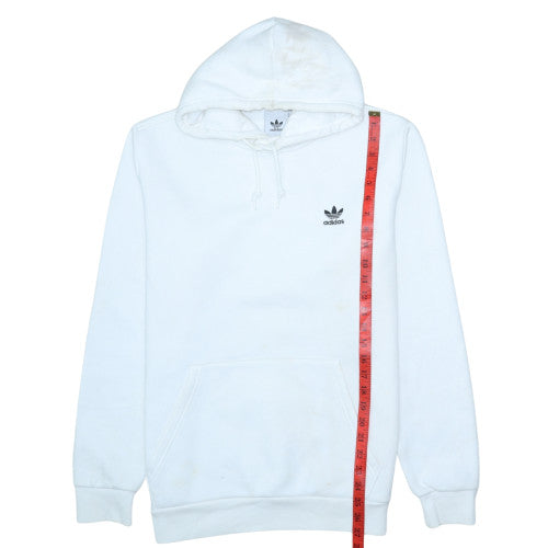 Adidas Men's White Pullover Hoodie M Regular Fit Fleece Sportswear