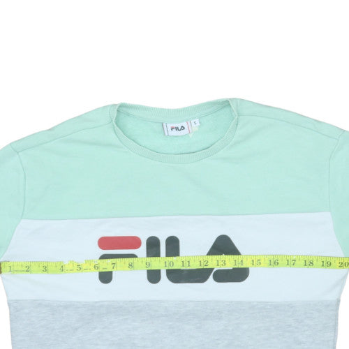 Fila Womens Mint Green Grey Colourblock Sweatshirt S