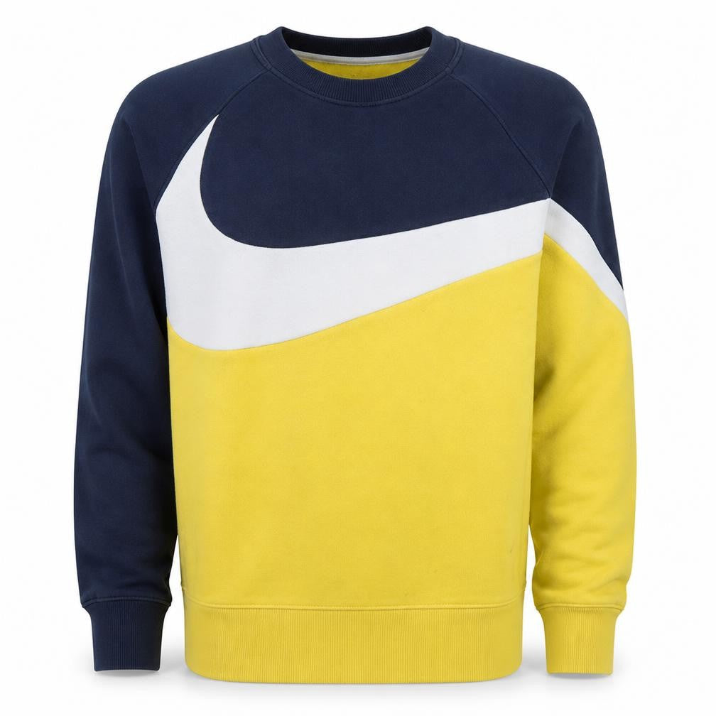Nike Men's Yellow Blue Crew Neck Sweatshirt Size S