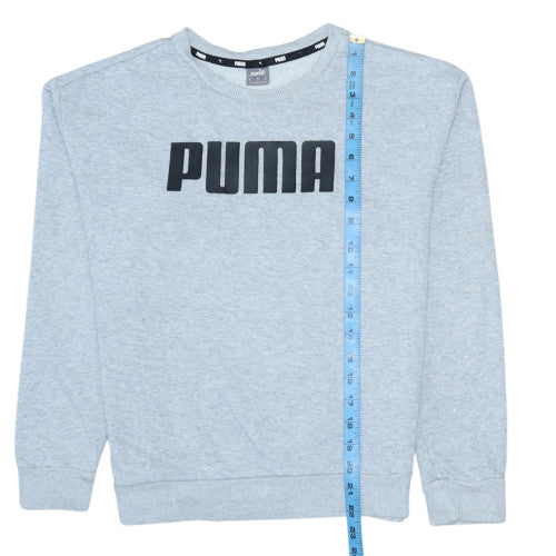 Puma Men's Grey Small Logo Pullover Sweatshirt Regular Fit