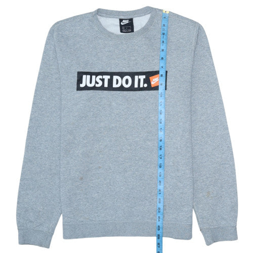 Nike Men's Grey Crew Neck Graphic Print Sweatshirt M
