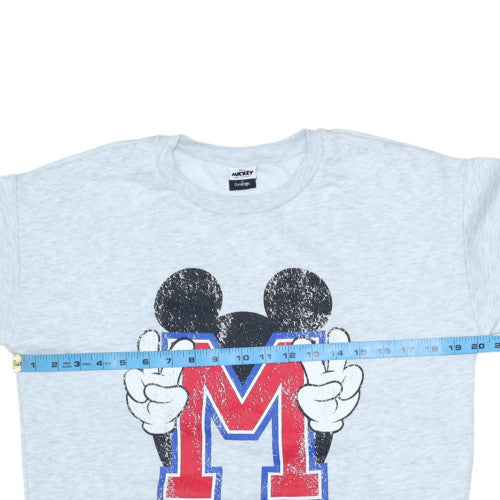 Disney Mickey & Friends Grey Sweatshirt Women S 8-10 Crew Neck Graphic