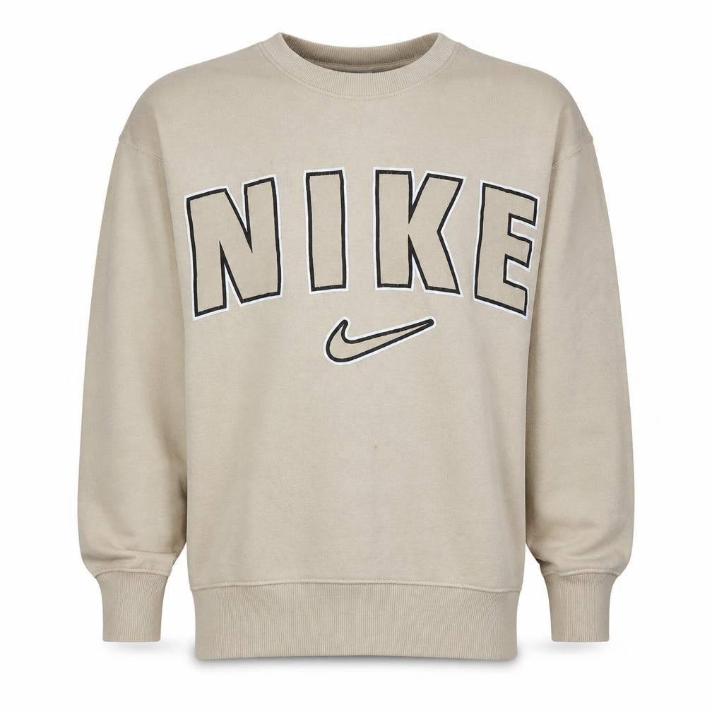 Nike Men's Beige XS Pullover Crew Neck Logo Sweatshirt