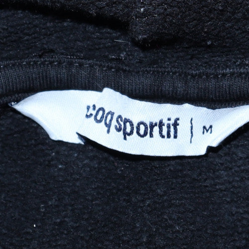 Le Coq Sportif Women's Black Pullover Hoodie Medium Cotton Blend