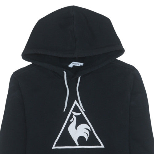 Le Coq Sportif Women's Black Pullover Hoodie Medium Cotton Blend
