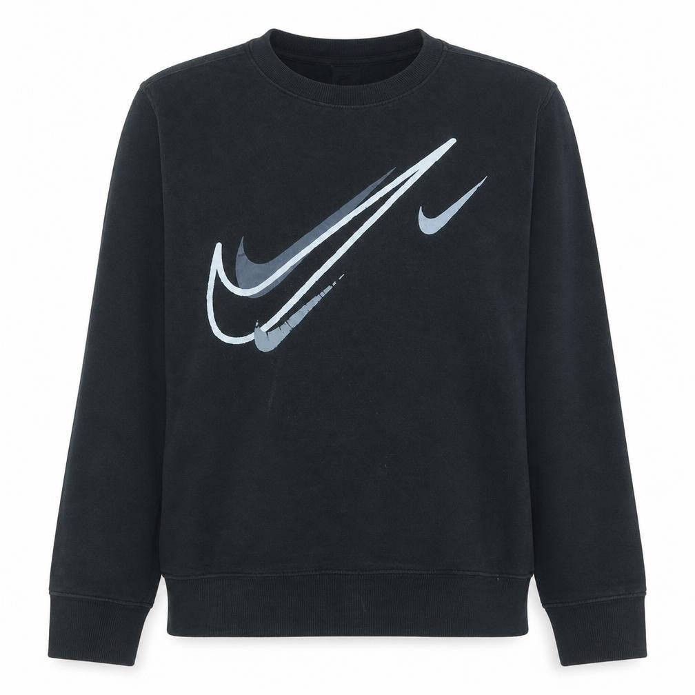 Nike Womens Black Pullover Sweatshirt S Graphic Crew Neck