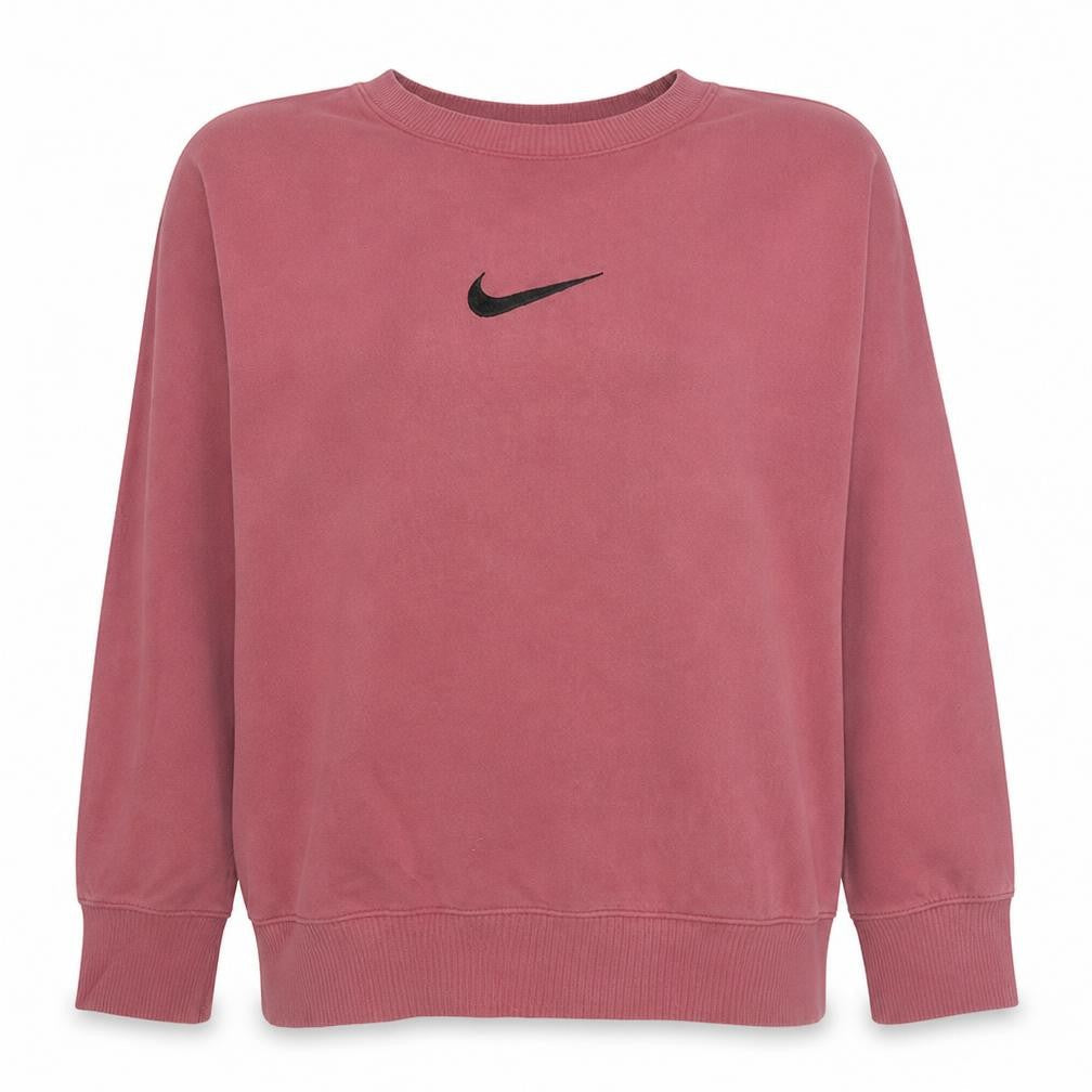 Nike Womens Pink Crew Neck Logo Pullover Sweatshirt Size M
