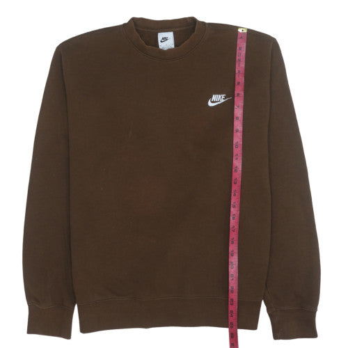 Nike Women’s Brown Pullover Sweatshirt M Logo Crew Neck Cotton Blend