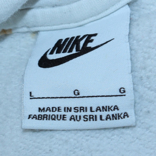 Nike Men's White Pullover Hoodie L Graphic Logo Sportswear